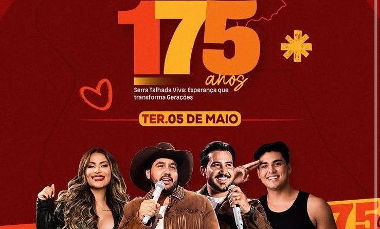 Serra Talhada celebra 175 anos com grandes atrações musicais em maio
